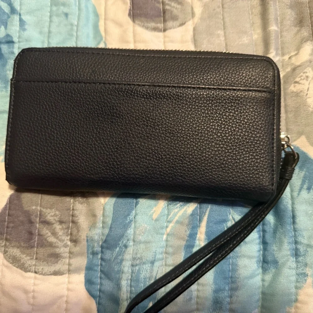Dana Buchman Black Textured Leather Clutch